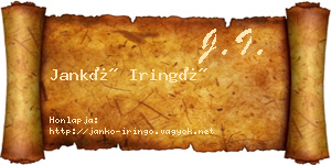 Jankó Iringó névjegykártya